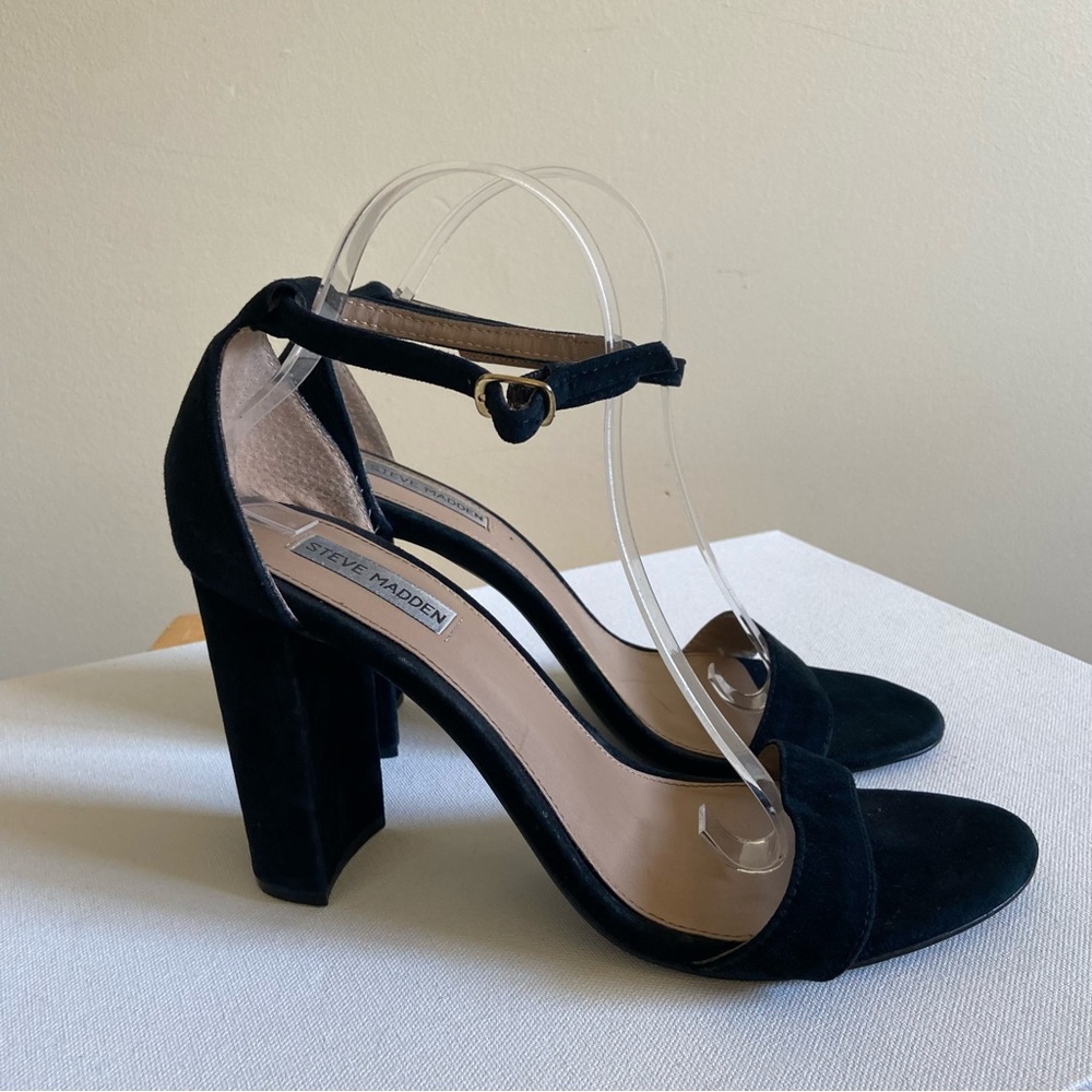 Steve Madden Sandals CARRSON Suede Chunky Heel Strappy - Picture 2 of 11